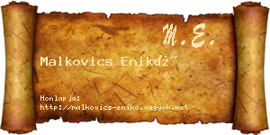 Malkovics Enikő névjegykártya